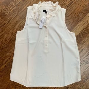 NWT J.Crew ruffleneck sleeveless top S